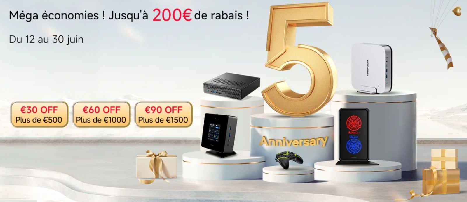 Anniversaire 5 ans Minisforum: une bonne occasion pour s'équiper en informatique à prix réduit