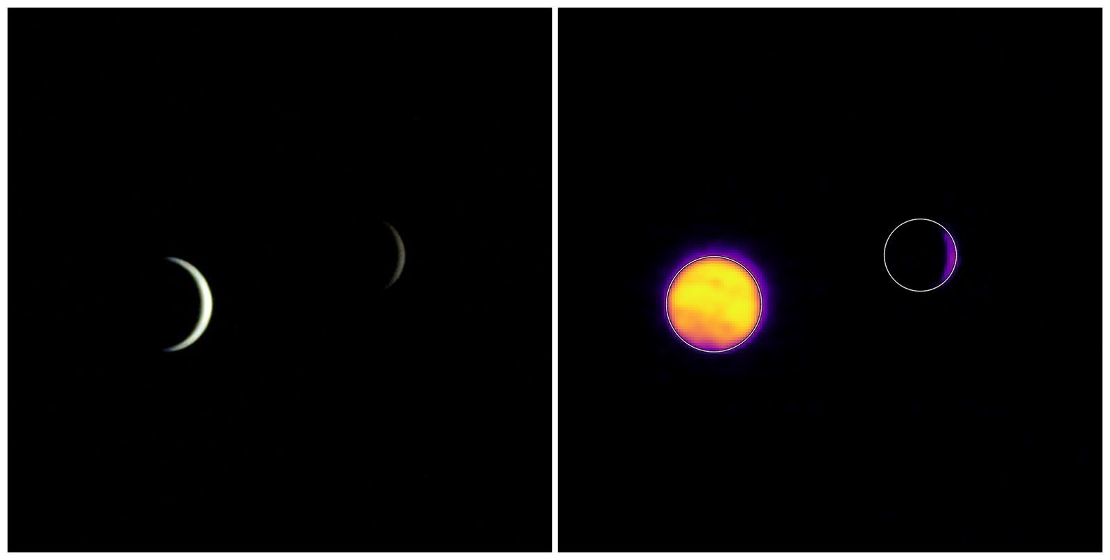 La Terre et la Lune sur la même photo en imagerie thermique