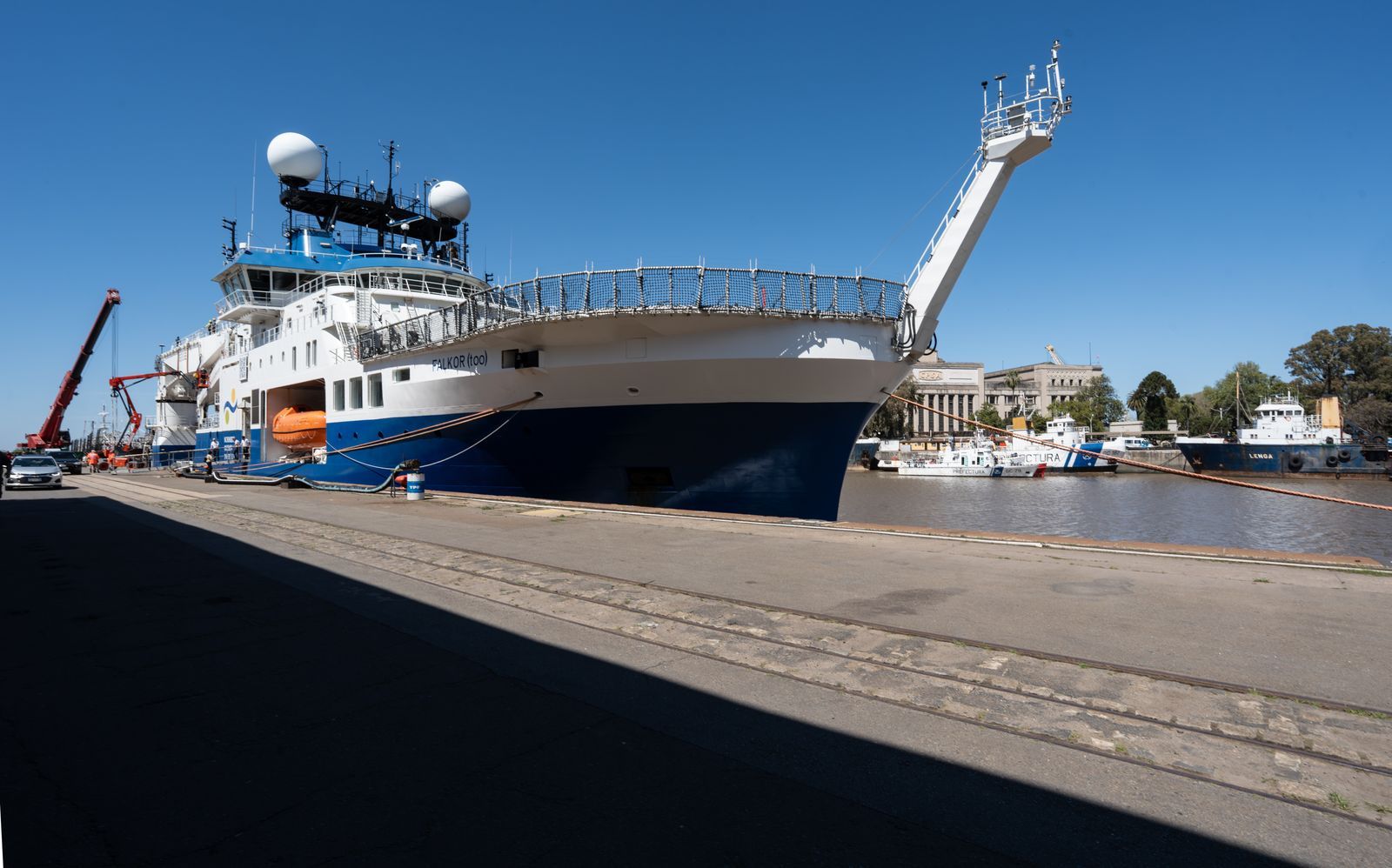 Le navire océanographique Falkor (too) du Schmidt Ocean Institute, utilisé pour explorer le canyon sous-marin de Mar del Plata, au large de l’Argentine.