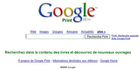 Google Print disponible dans 8 pays européens dont la France
