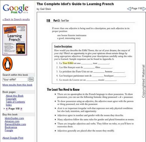 Lancement de Google Print, la bibliothèque en ligne