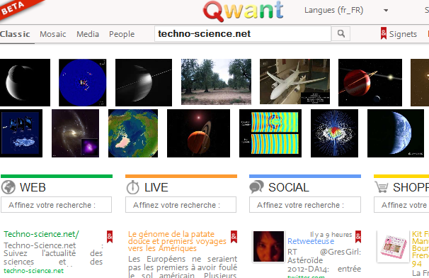 Qwant : un moteur de recherche français associant web et web social
