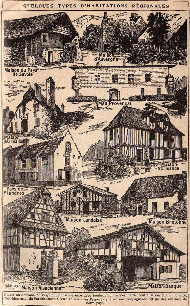 Rétro 1931: Habitations régionales du beau pays de France