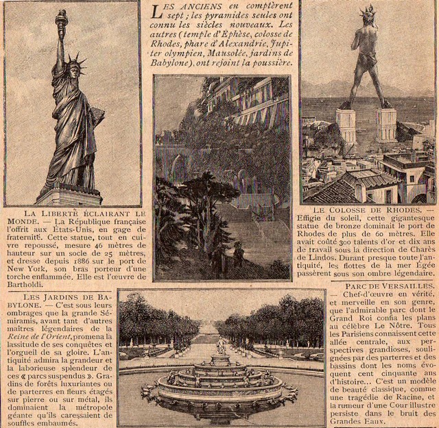 Rétro 1906: Les 7 merveilles du monde classique, les 7 merveilles du monde moderne