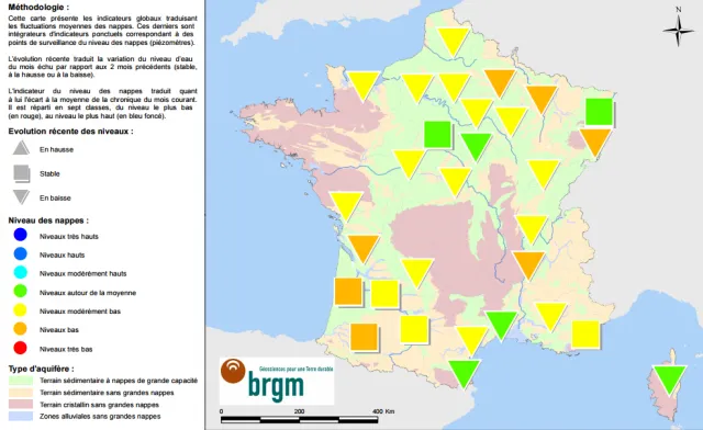 Etat des nappes d’eau souterraine au 1er juin 2017