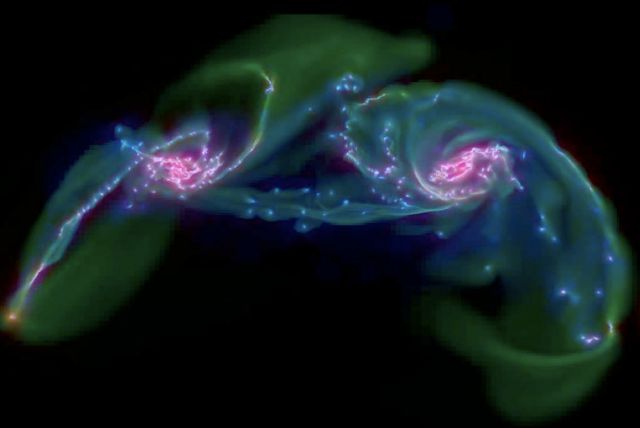 Naissance turbulente des étoiles dans le choc des galaxies