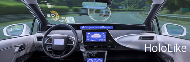 Une image holographique, en plein jour pour pare-brise de voiture