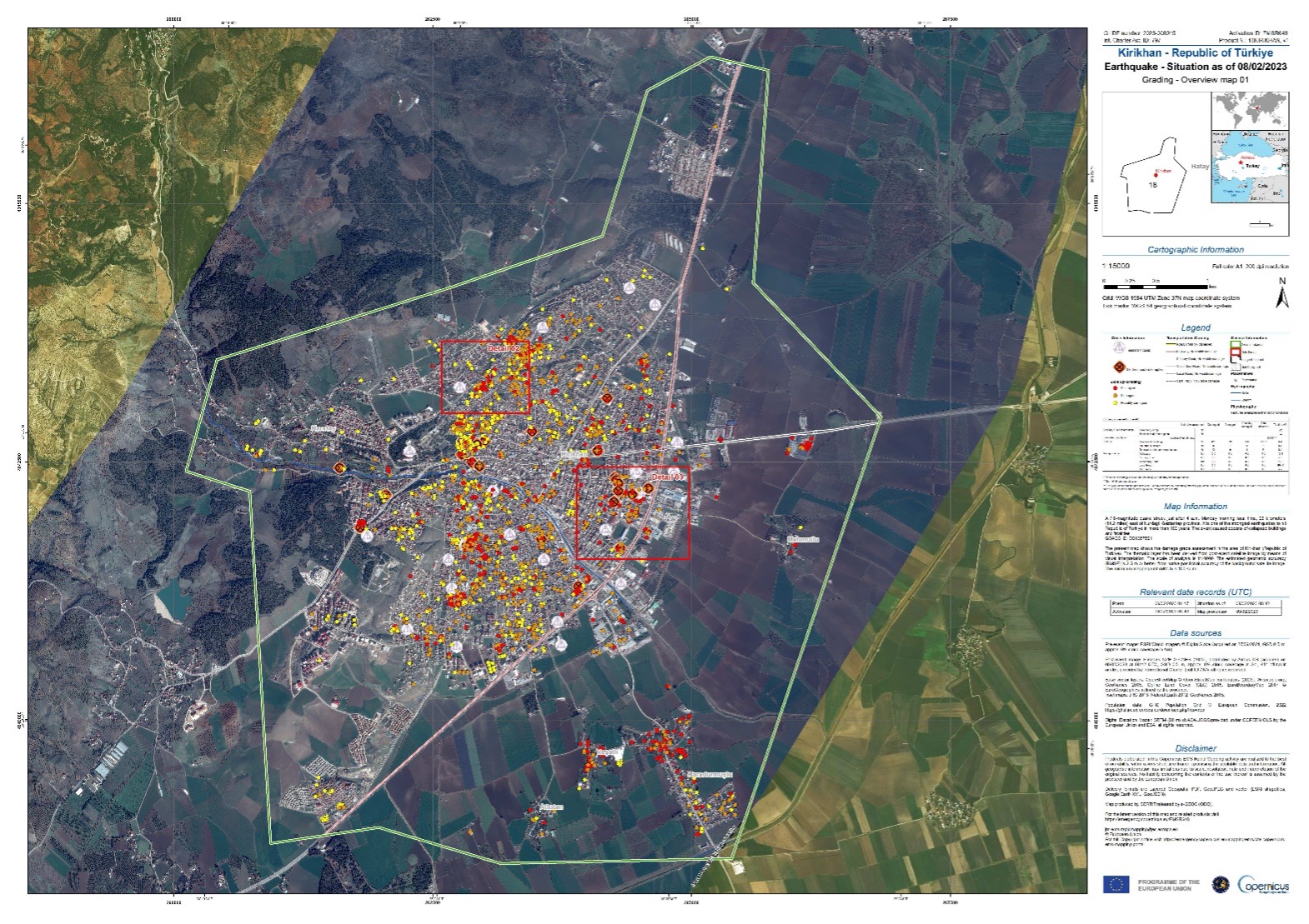 Premières images des satellites Pléiades du séisme en Turquie