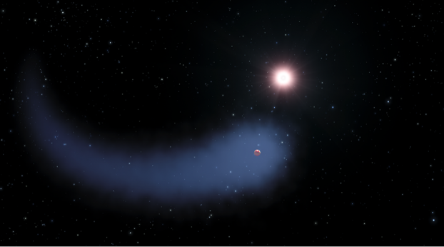 Une exoplanète enveloppée dans un nuage géant en forme de queue de comète