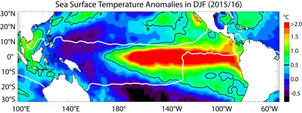 Augmentation de la variance des événements El Niño de l’est du Pacifique liée au réchauffement global