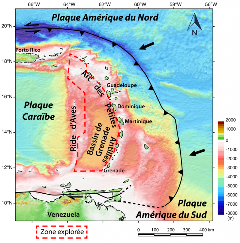 Petites Antilles: une évolution tectonique très différente entre le nord et le sud