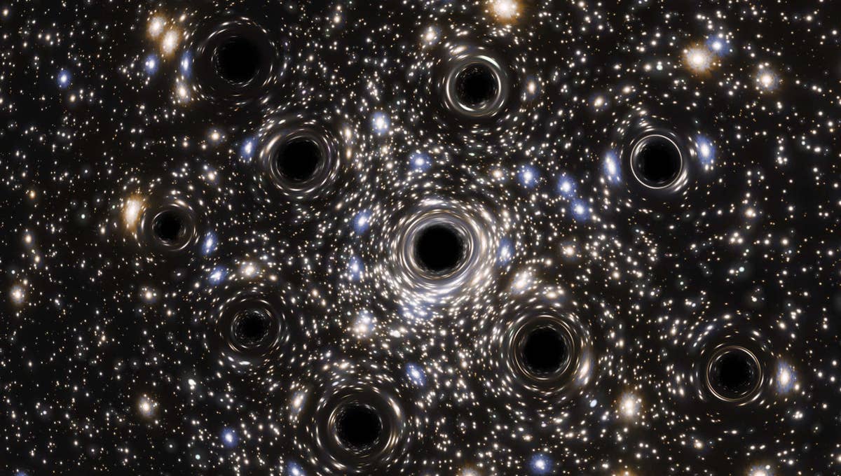 Concentration d'une multitude de trous noirs