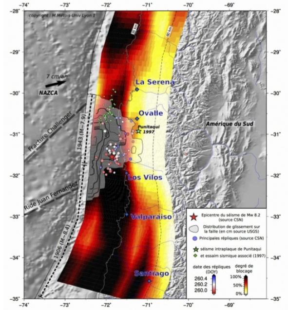 Séisme Offshore d'Illapel, Chili, Mw 8.2 à 8.4