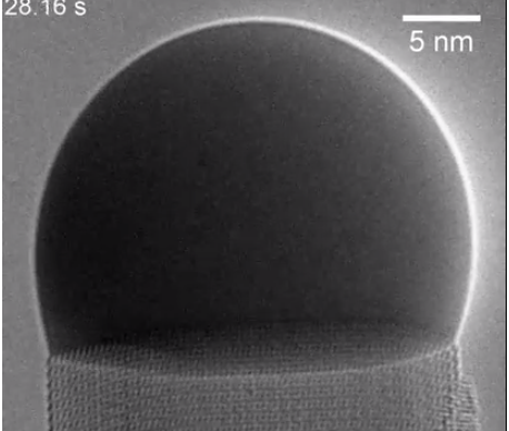 Observer la croissance de cristaux dans un microscope électronique
