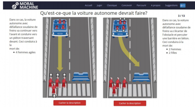 Voitures autonomes et choix moraux : qu'en pensent les internautes ?