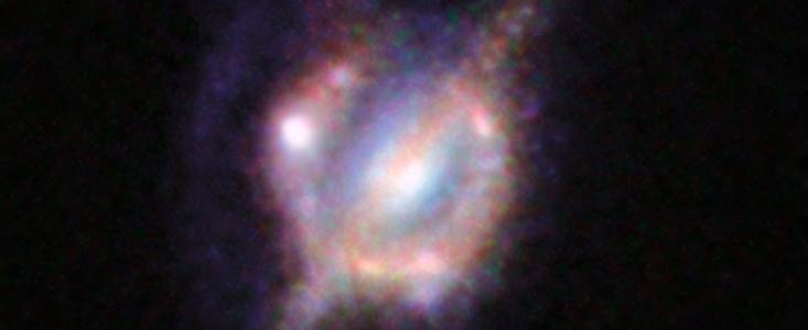 Le plus beau cliché d'une fusion de galaxies dans l'Univers lointain