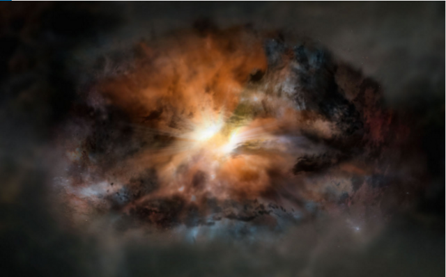 La naissance turbulente d'un quasar
