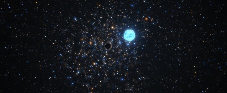 Découverte d'un trou noir se cachant dans un amas d'étoiles