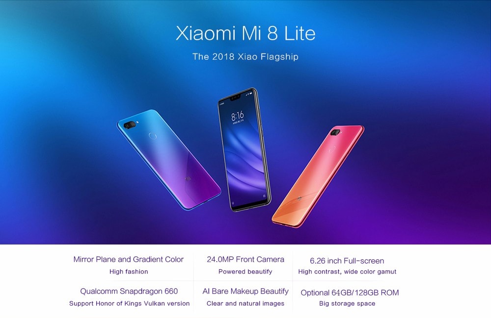 Le smartphone Xiaomi Mi 8 Lite
