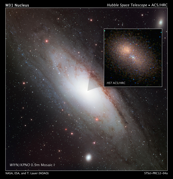Trou noir: le "double noyau" de la galaxie d'Andromède