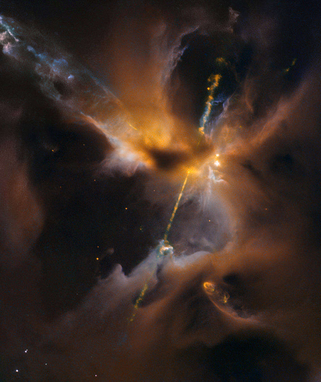 Un impressionnant objet Herbig–Haro capturé par Hubble