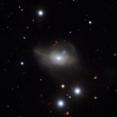 Un trou noir affamé renvoie une galaxie brillante dans l'ombre