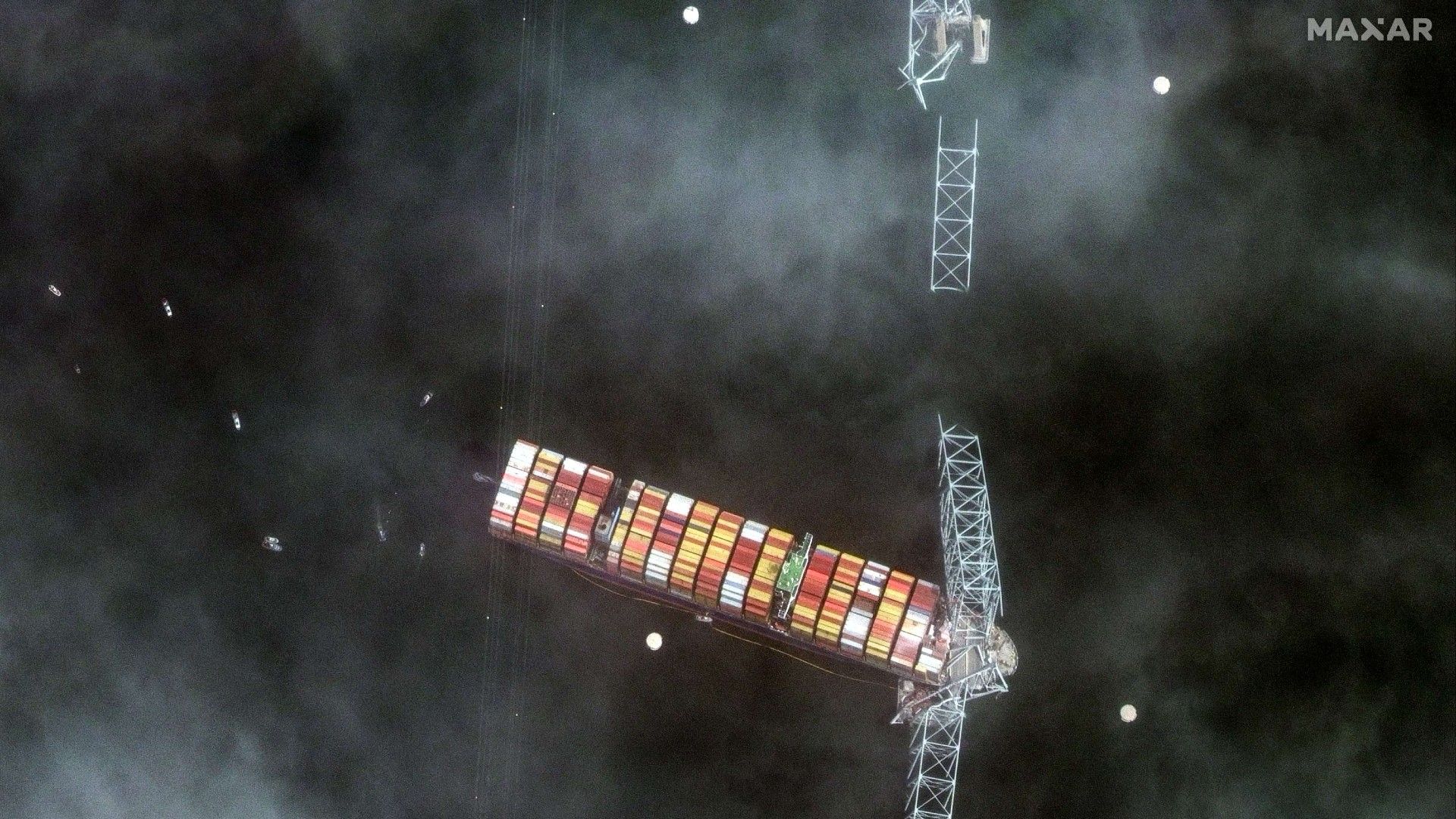 Collapse of the Bridge in Baltimore: Catastrophe Images Seen from Space