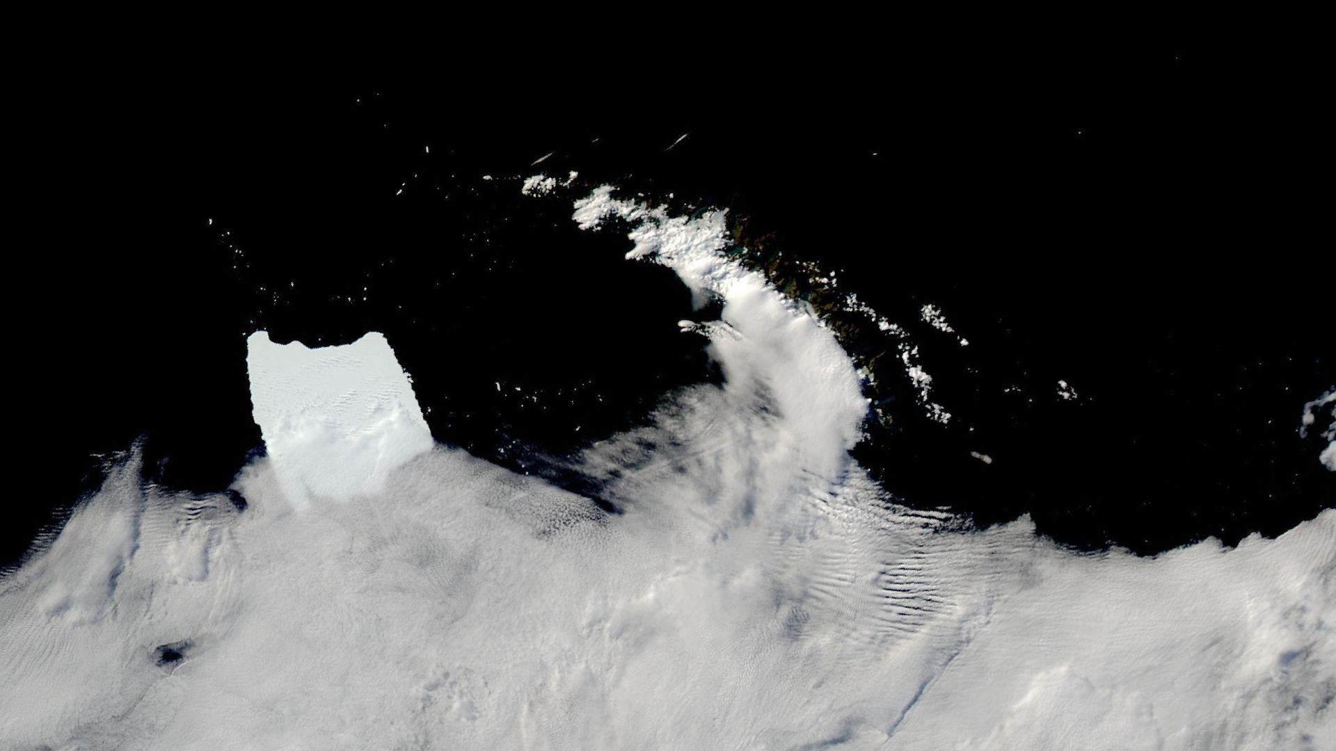 Colisão titânica: o maior iceberg do mundo colide com uma ilha do seu próprio tamanho 🏝️