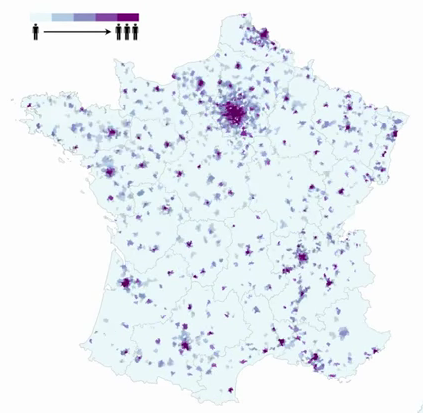Cartographie dynamique à partir de données de téléphonie mobile