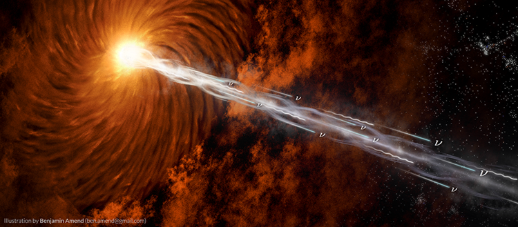 Des usines à neutrinos dans l’espace lointain