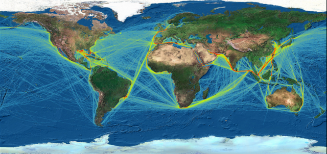 L'évolution du trafic maritime mondial révélée par satellite