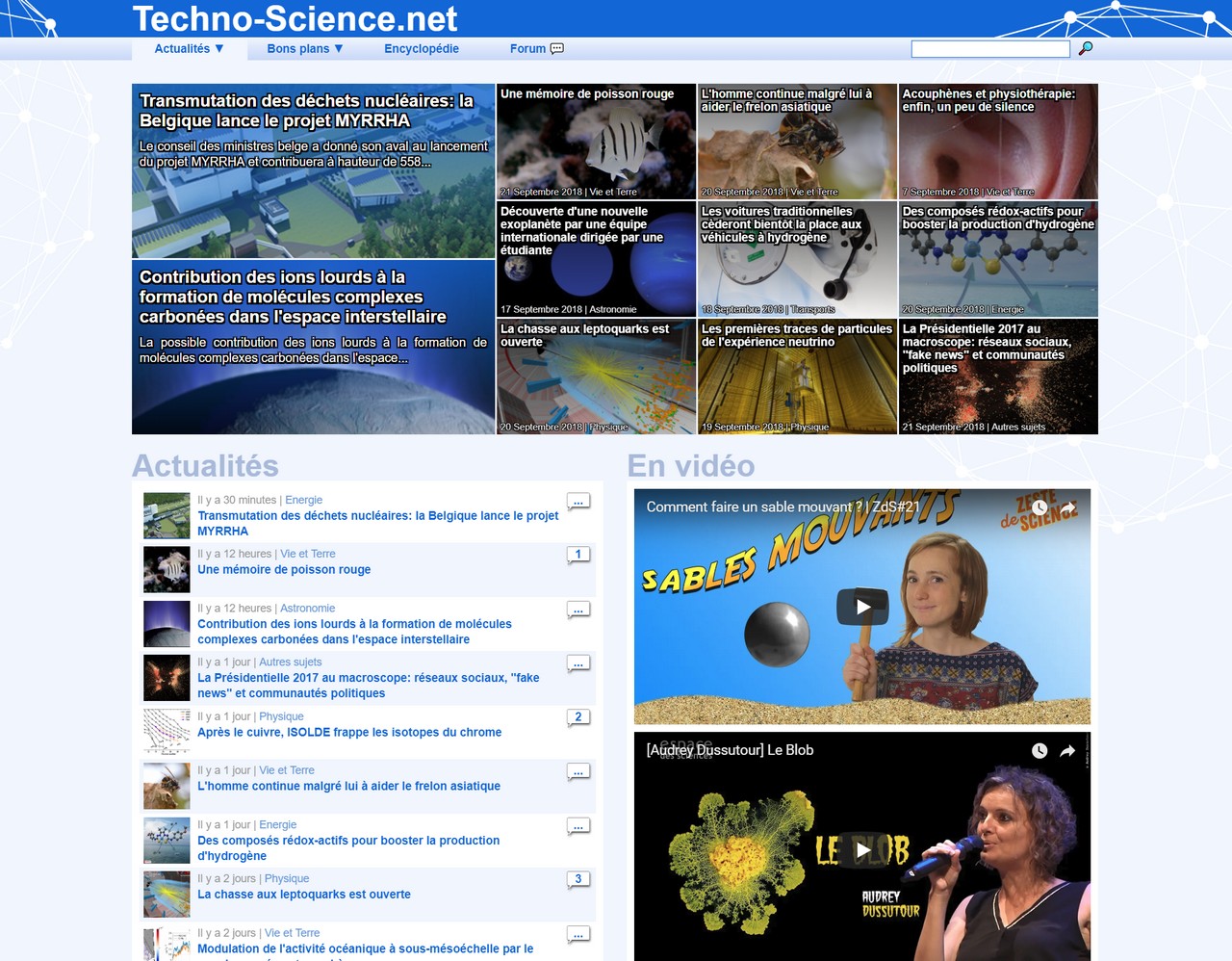 Nouvelle version de Techno-Science.net
